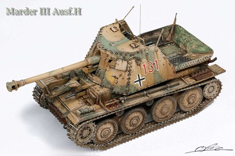Panzerjäger Marder III Ausf.H – 7.5 Cm Pak40 – Kharkov 1943 – Master Fighter 1/48 – Quasi Neuf