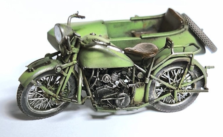 Kit Polish Motorcycle Sokół 1000 M111 With Sidecar