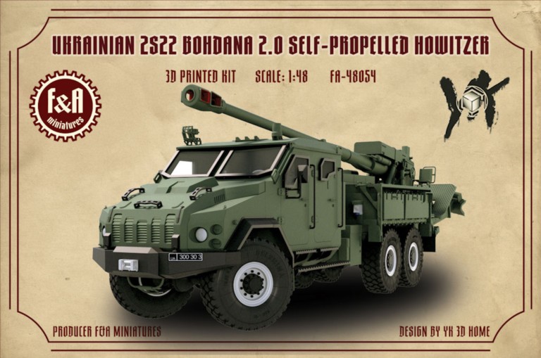 Kit Ukrainian 2S22 Bohdana 2.0 self-propelled howitzer