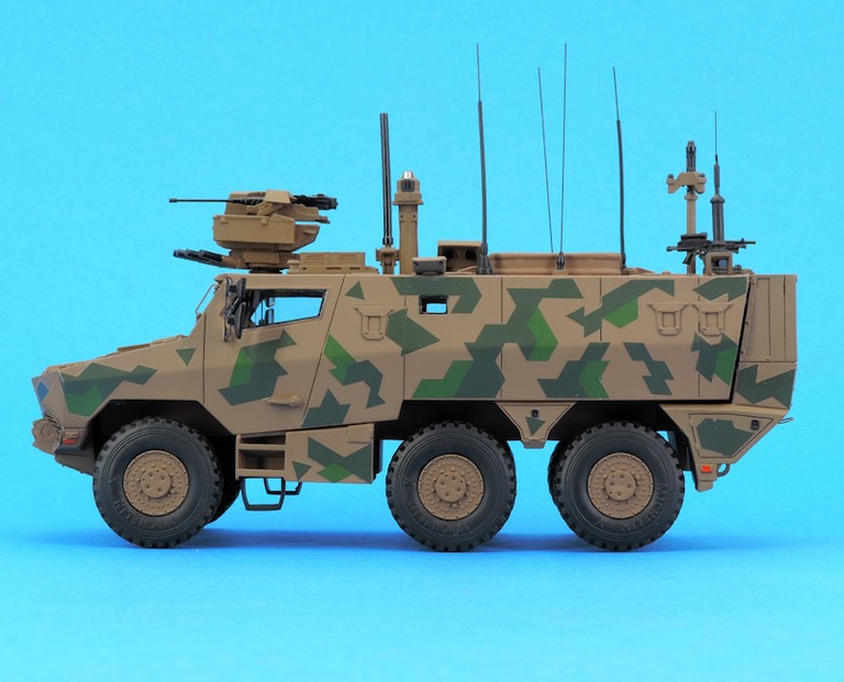Diecast of 1/48th scale VBMR Griffon Scorpion camouflage green camtac program